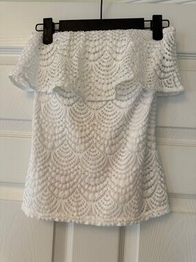 Lilly Pulitzer White Off-Shoulder Lace Camisole